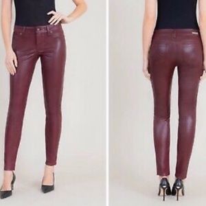NWT Level 99 Burgundy Coated Skinny Jeans